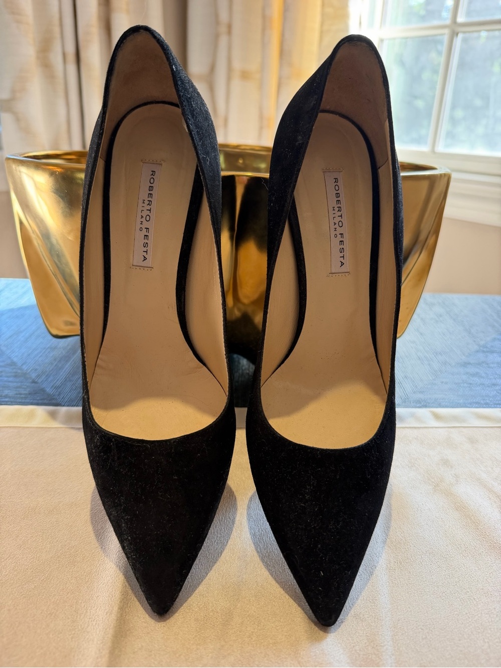 Roberto Festa Black Suede Pumps Size 40